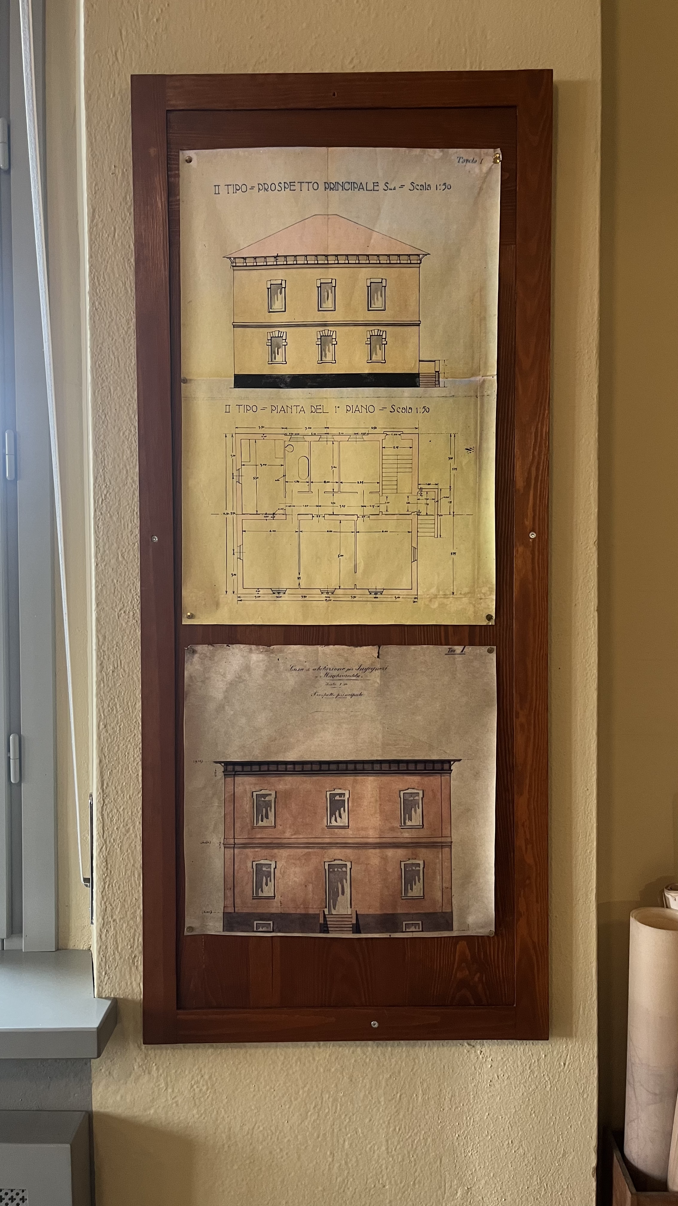Original architectural drawings of worker housing types